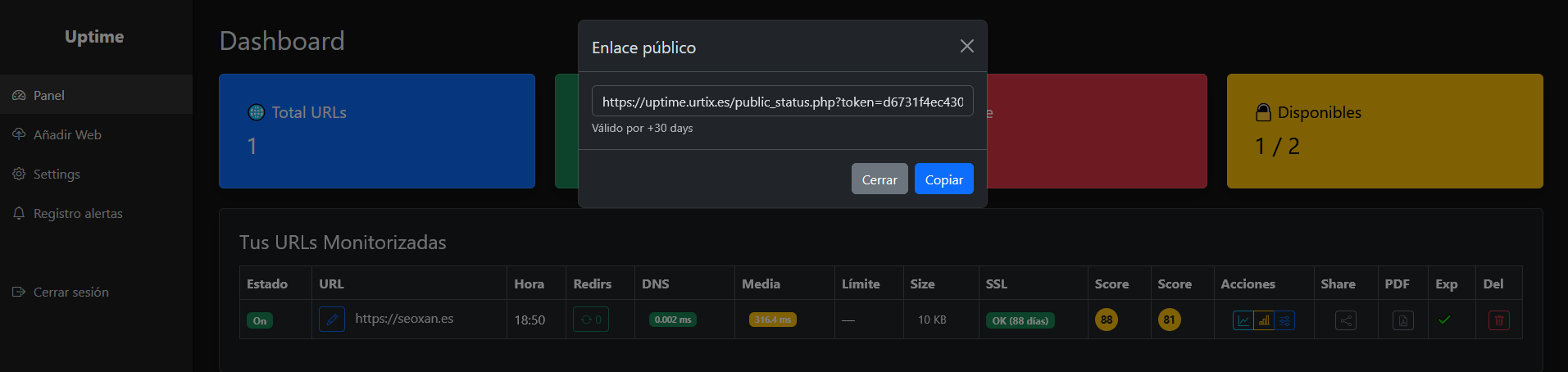 Informes embebibles